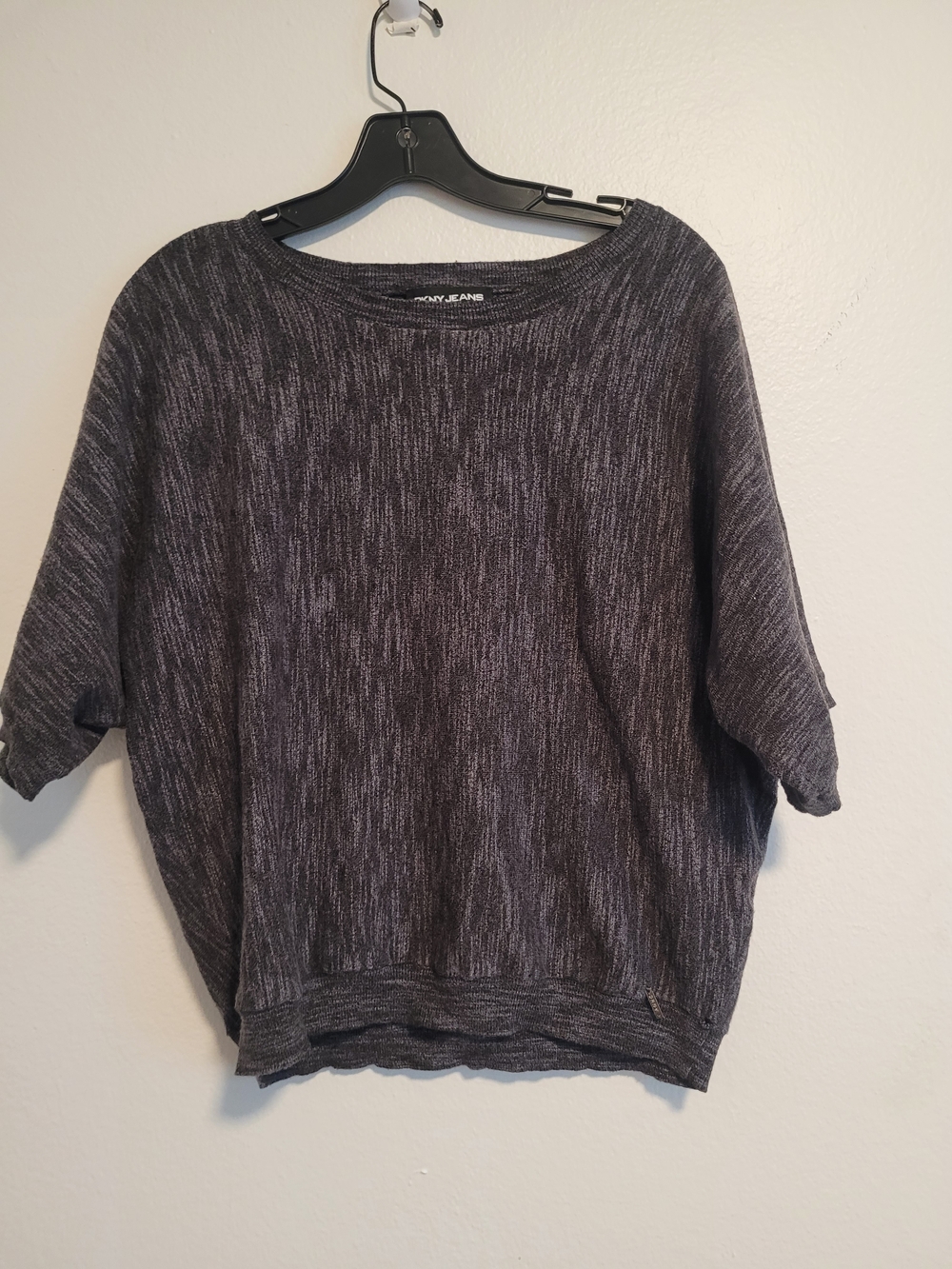 Blank NYC Women's Dark Heather Gray Short Sleeve Sweater